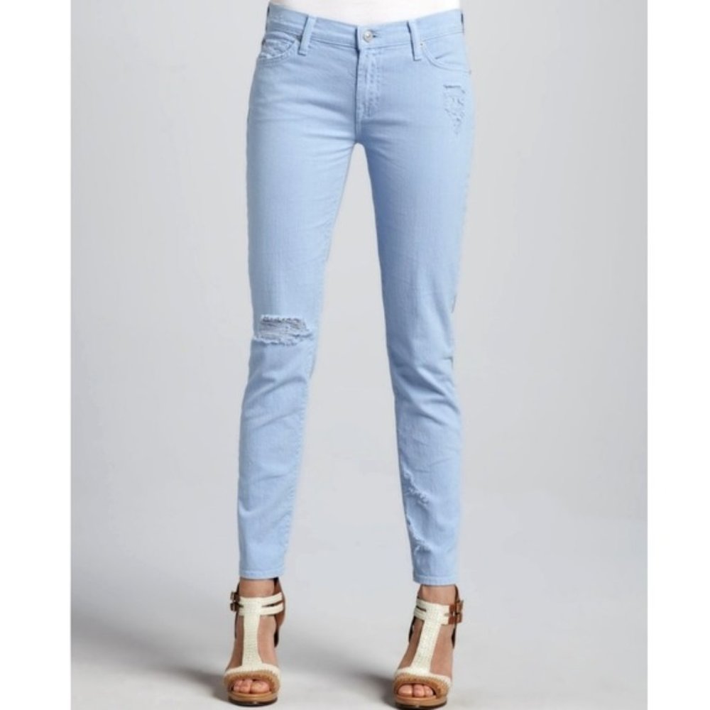 7 For All Mankind Slim Cigarette Distressed Jeans
